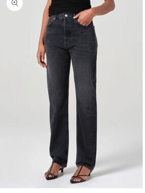 Agolde Black High-Rise Button-Fly Women's Jeans